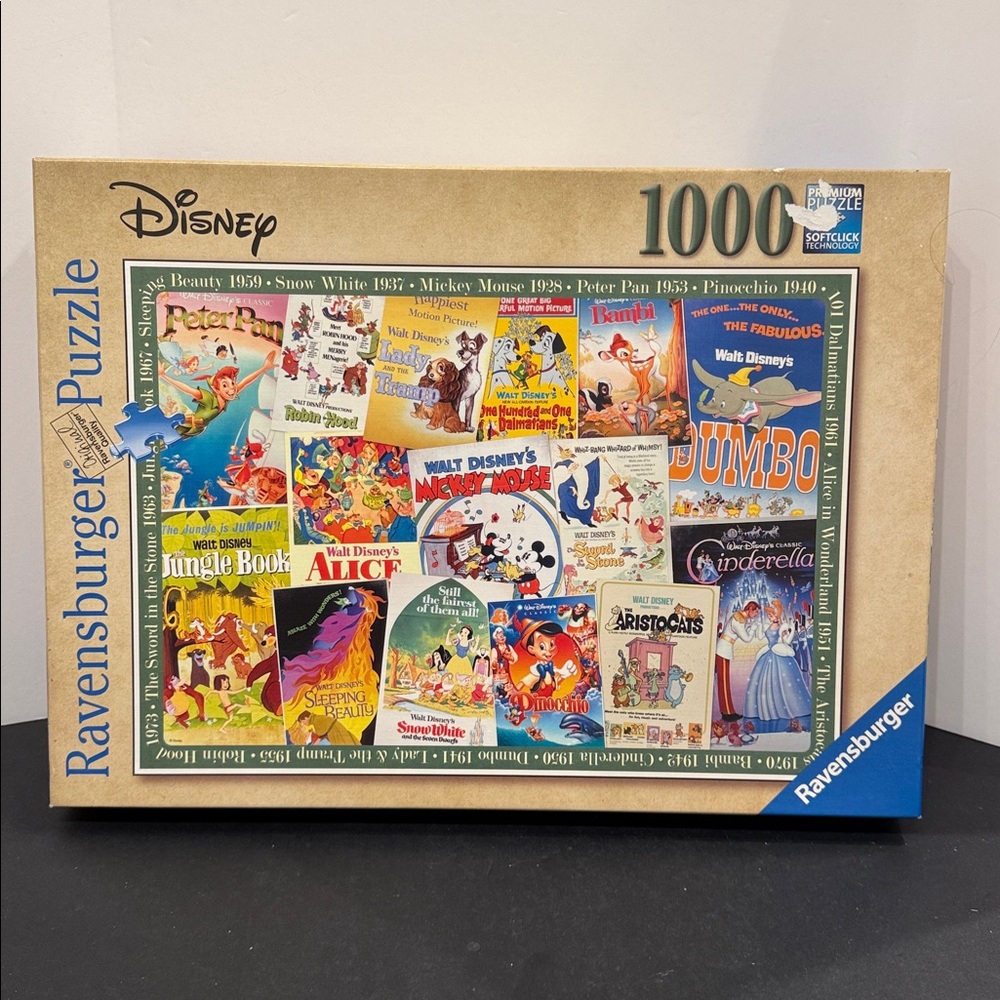 Ravensburger 🔴2/$25🔴Disney 1000 piece Vintage Movie Posters Jigsaw Puzzle